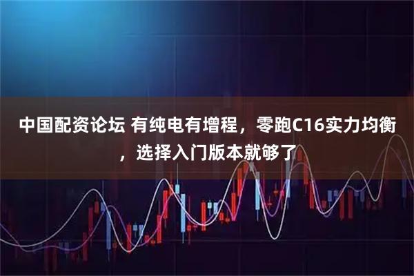 中国配资论坛 有纯电有增程，零跑C16实力均衡，选择入门版本就够了